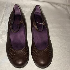 Vionic Amelia Mary Jane Leather Wedge Heels 8.5M